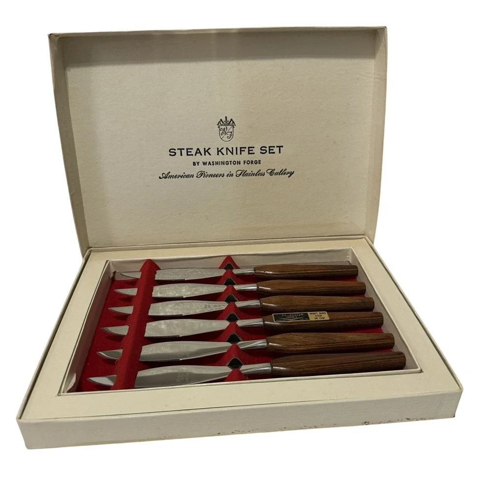 Washington‎ Forge Stainless Steel Butter Knife Set Wood Handles (Set of 6)